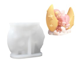 Molde silicona bebe en medialuna